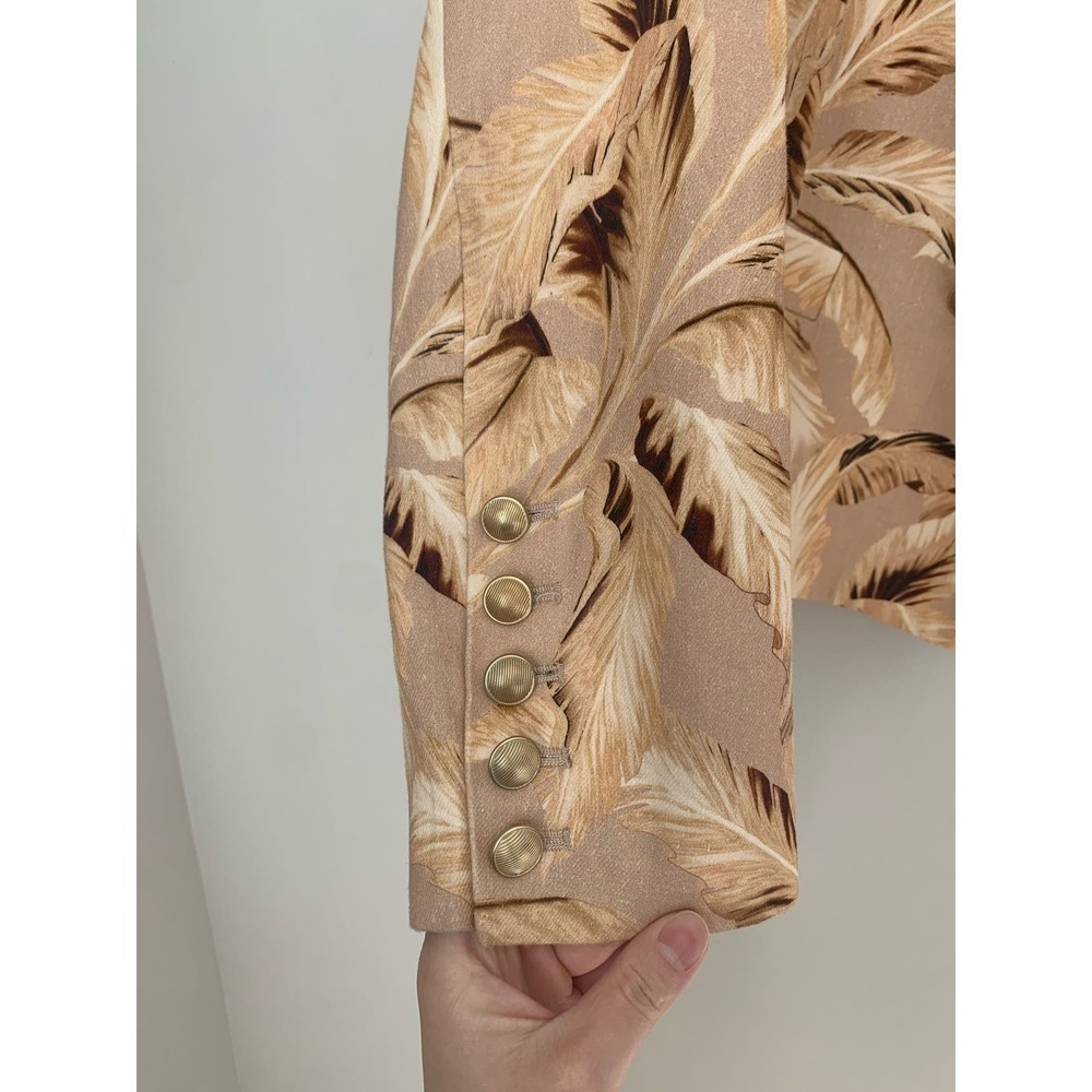 L'Agence Brooke Feather Linen Blend Cropped Blazer - Picture 8 of 8